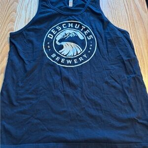Women’s Deschutes Pub Black Logo Tank Top L Classic Circular Logo On Front